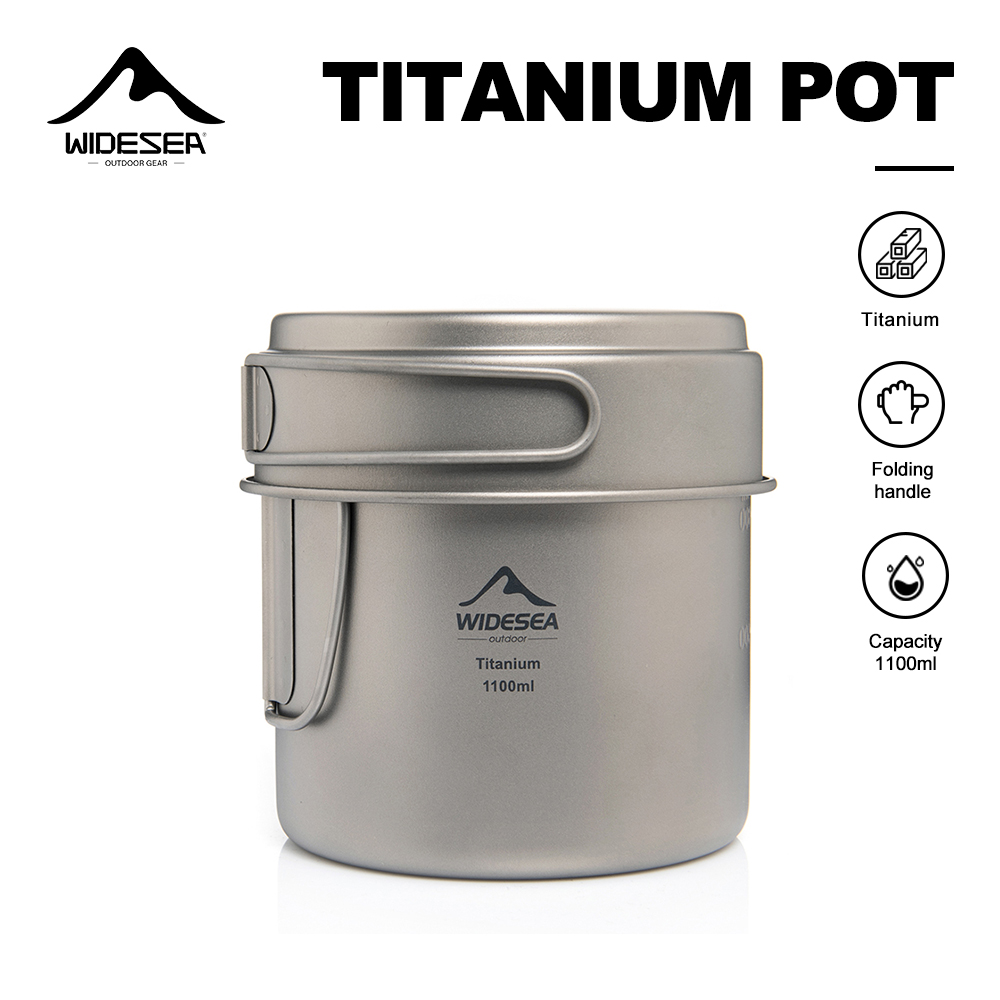 Camping Cooking Books - Widesea Ultralight Titanyum Kamp Tenceresi 1100ml