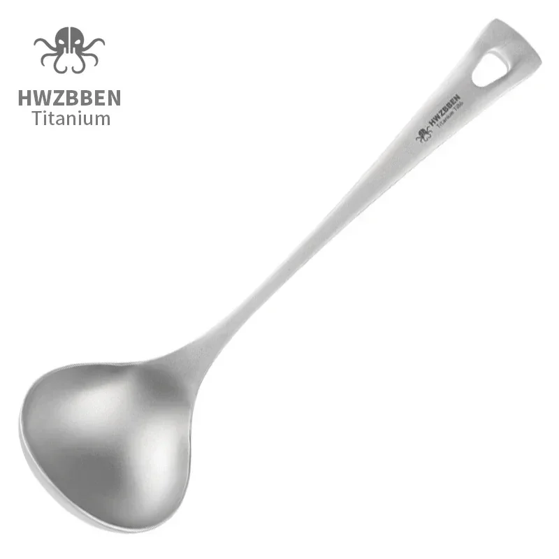 Camping Cooking Kit - Hwzoutdoor açık titanyum çorba kaşığı uzun