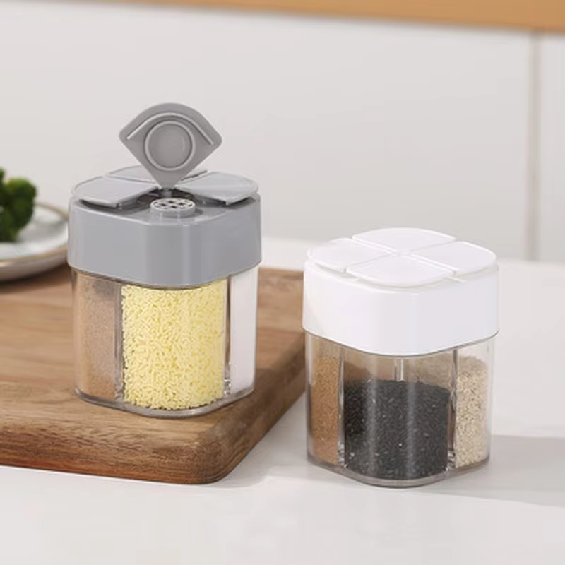 Camping Cooking Kit - 4'ü 1 arada Plastik Baharatlık Seti,