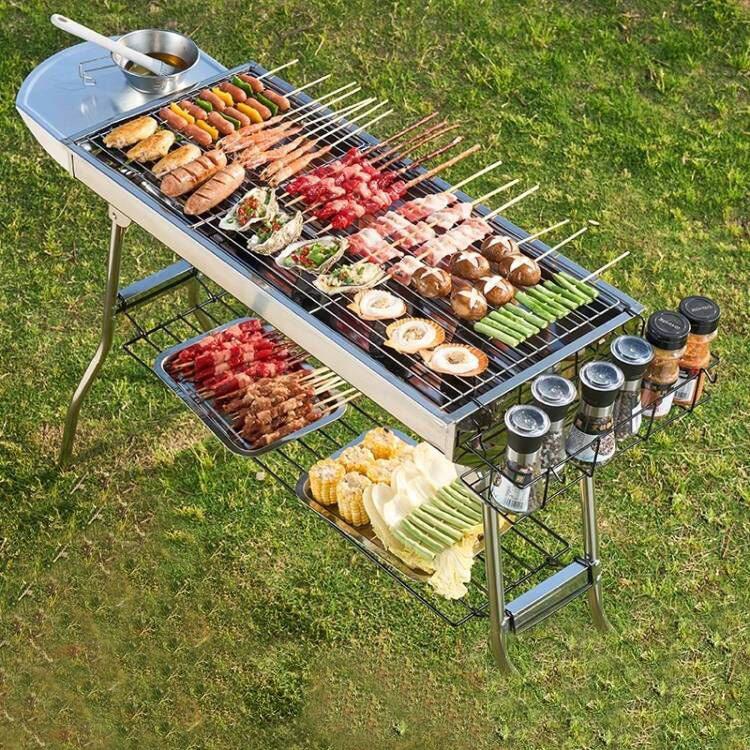 Camping Cooking Requirements - Taşınabilir Paslanmaz Çelik Barbekü Izgarası 410