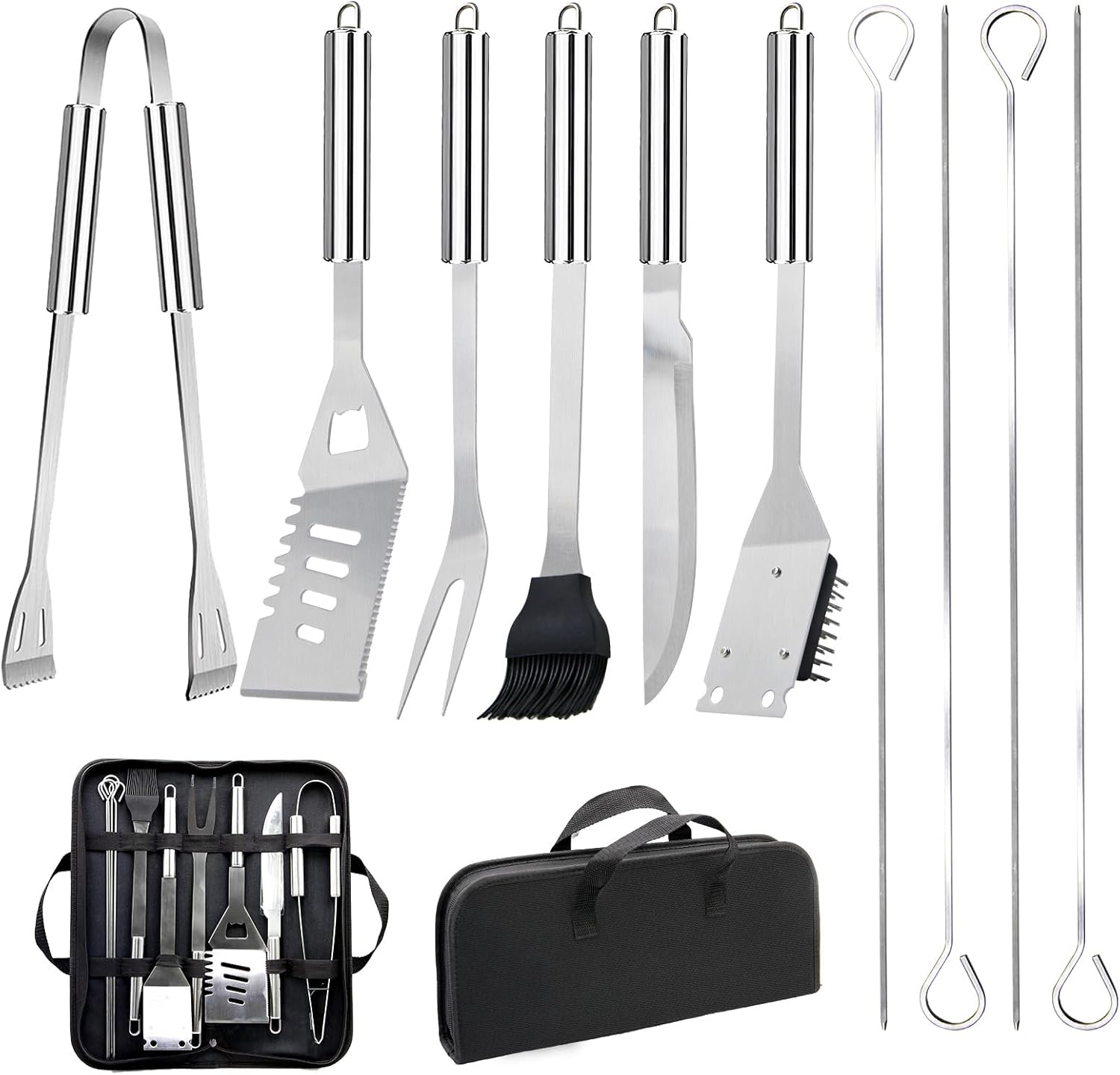 Camping Cooking Utensil Bag - Paslanmaz Çelik Izgara Aksesuar Seti Taşınabilir
