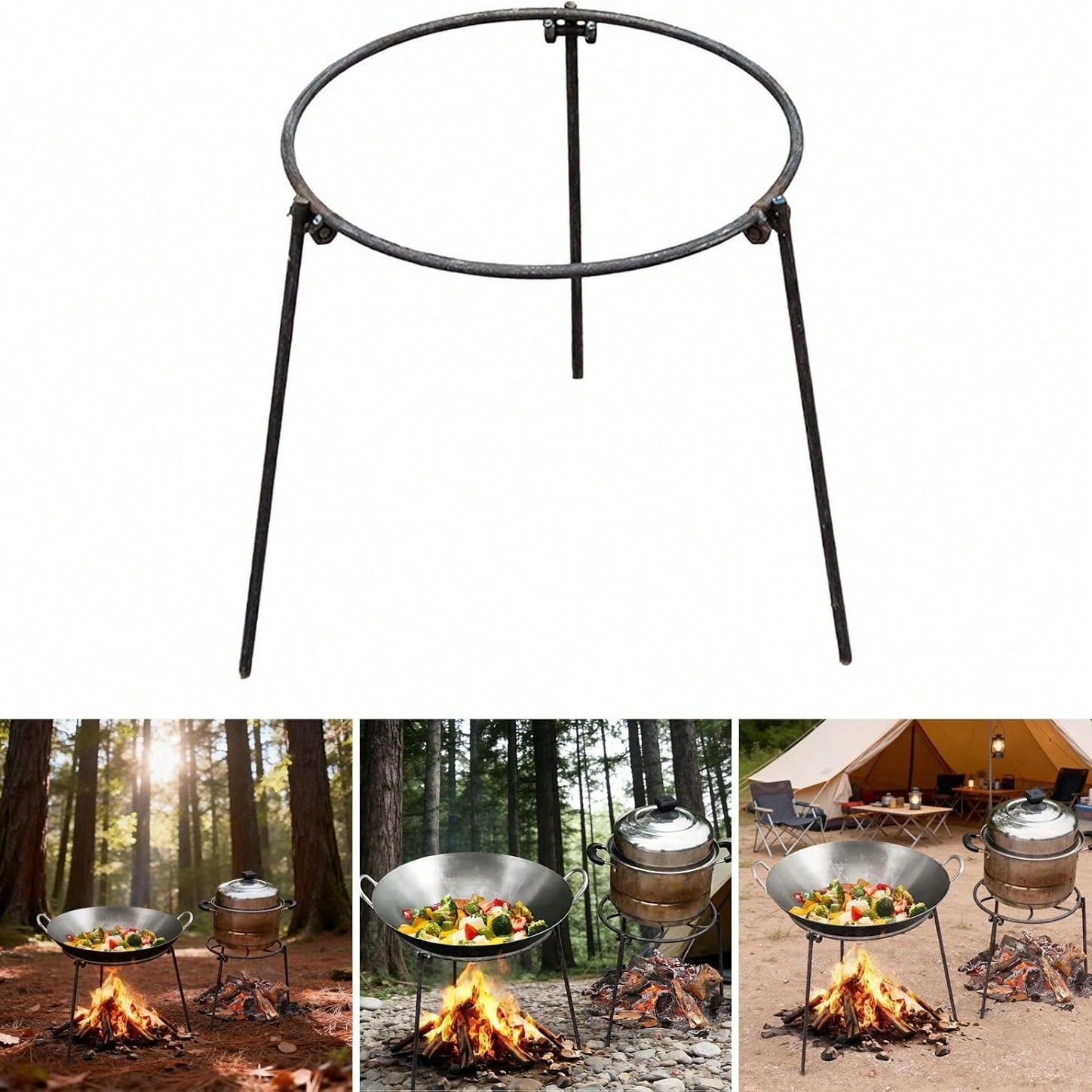 Camping Cooking Gear - Ayarlanabilir Ayaklı Taşınabilir Açık Hava Kamp