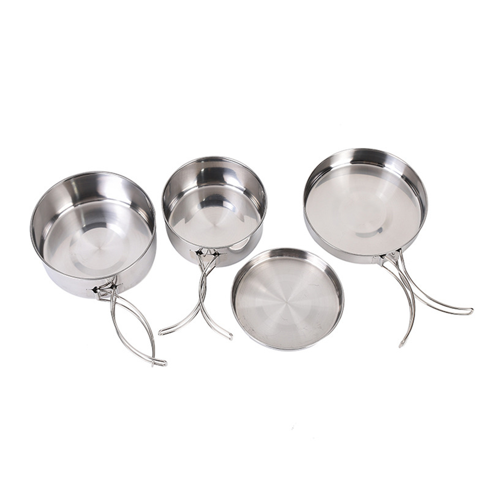 4 Parçalı Paslanmaz Çelik Açık - Nesting Camping Cooking Set incelemesi ve fiyatı