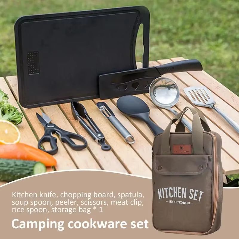 8 adet Kamp Mutfak Tencere Set - Camping Cooking Utensil Bag incelemesi ve fiyatı