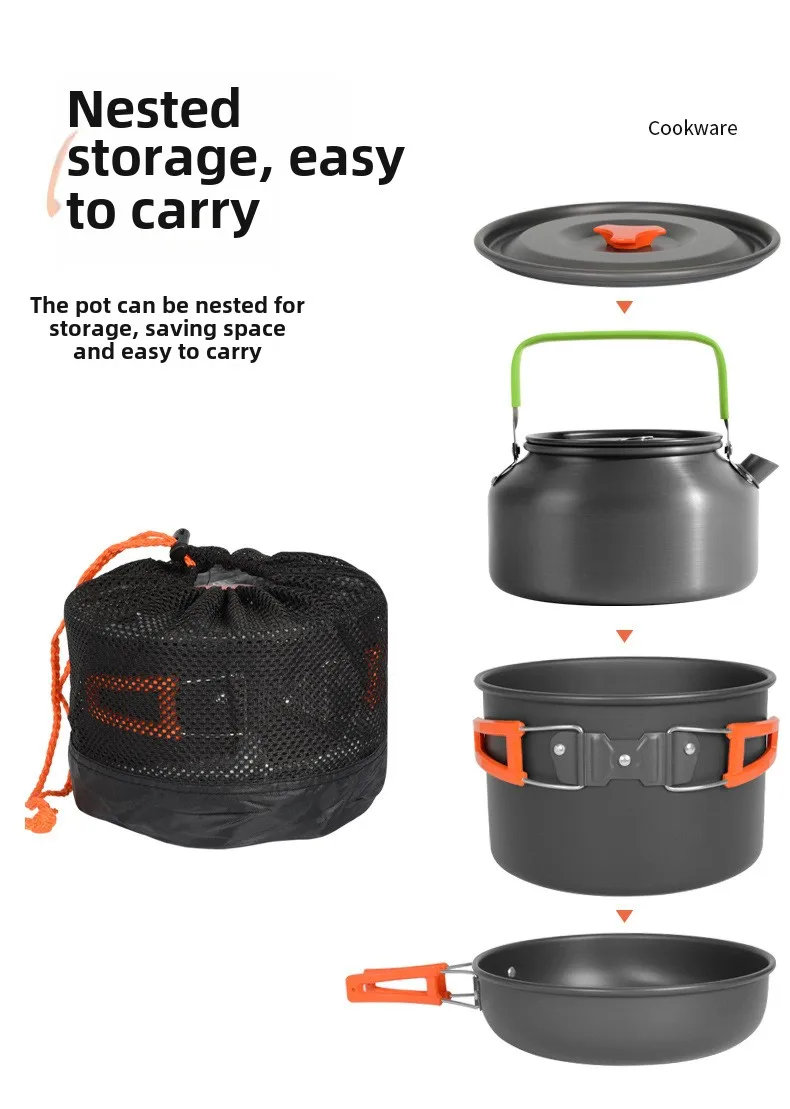 DS-308 Açık Hava Büyük Kapasit - Nesting Camping Cooking Set incelemesi ve fiyatı