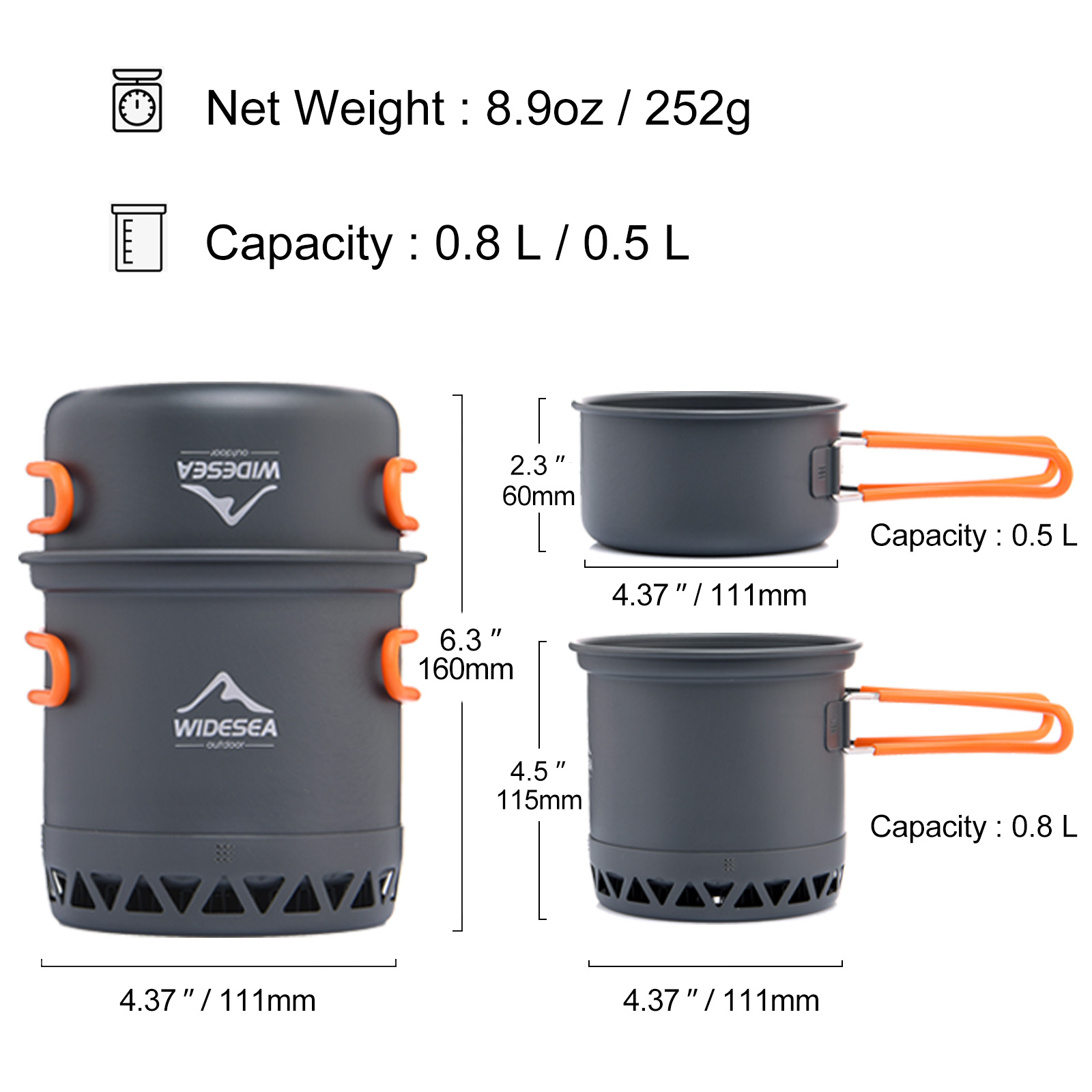 Widesea Kamp Pot 1.3L 2.3L Ten - Camping Cooking Set Jetboil incelemesi ve fiyatı