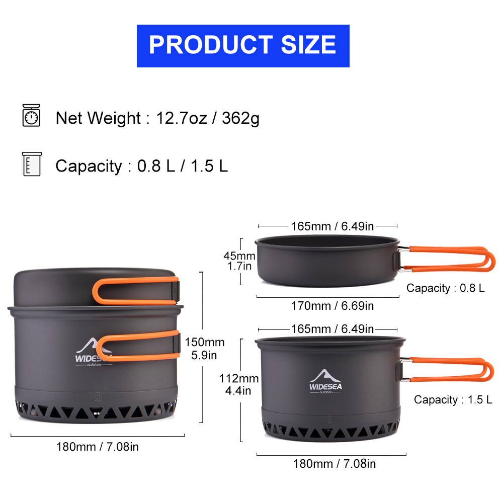Widesea Kamp Pot 1.3L 2.3L Ten - Camping Cooking Set Jetboil incelemesi ve fiyatı