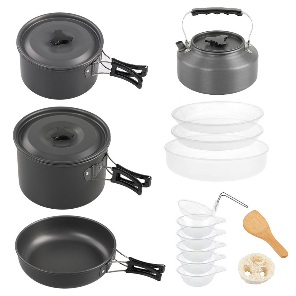 Açık hava büyük pişirme seti,  - Nesting Camping Cooking Set incelemesi ve fiyatı